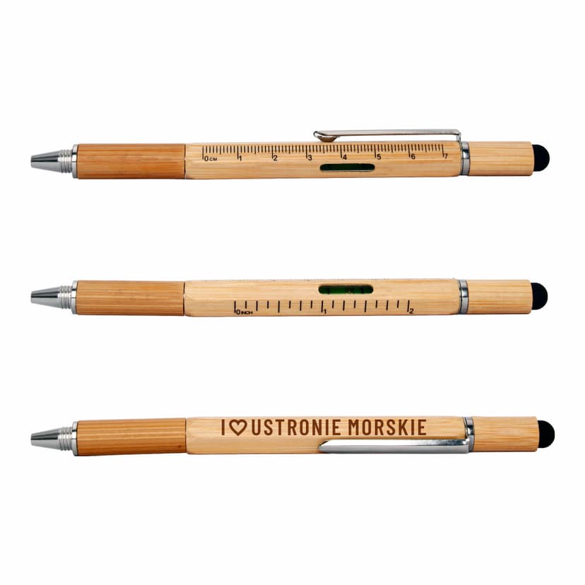 DŁUGOPIS BAMBUS WIELOFUNKCYJNY GUMKA
